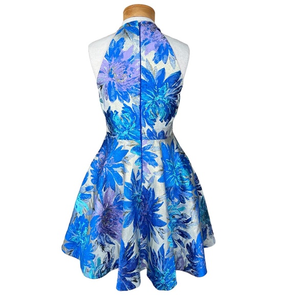 Belle Badgley Mischka Formal Floral Tapestry Dress With Metallic Thread 6 EUC - Picture 6 of 16